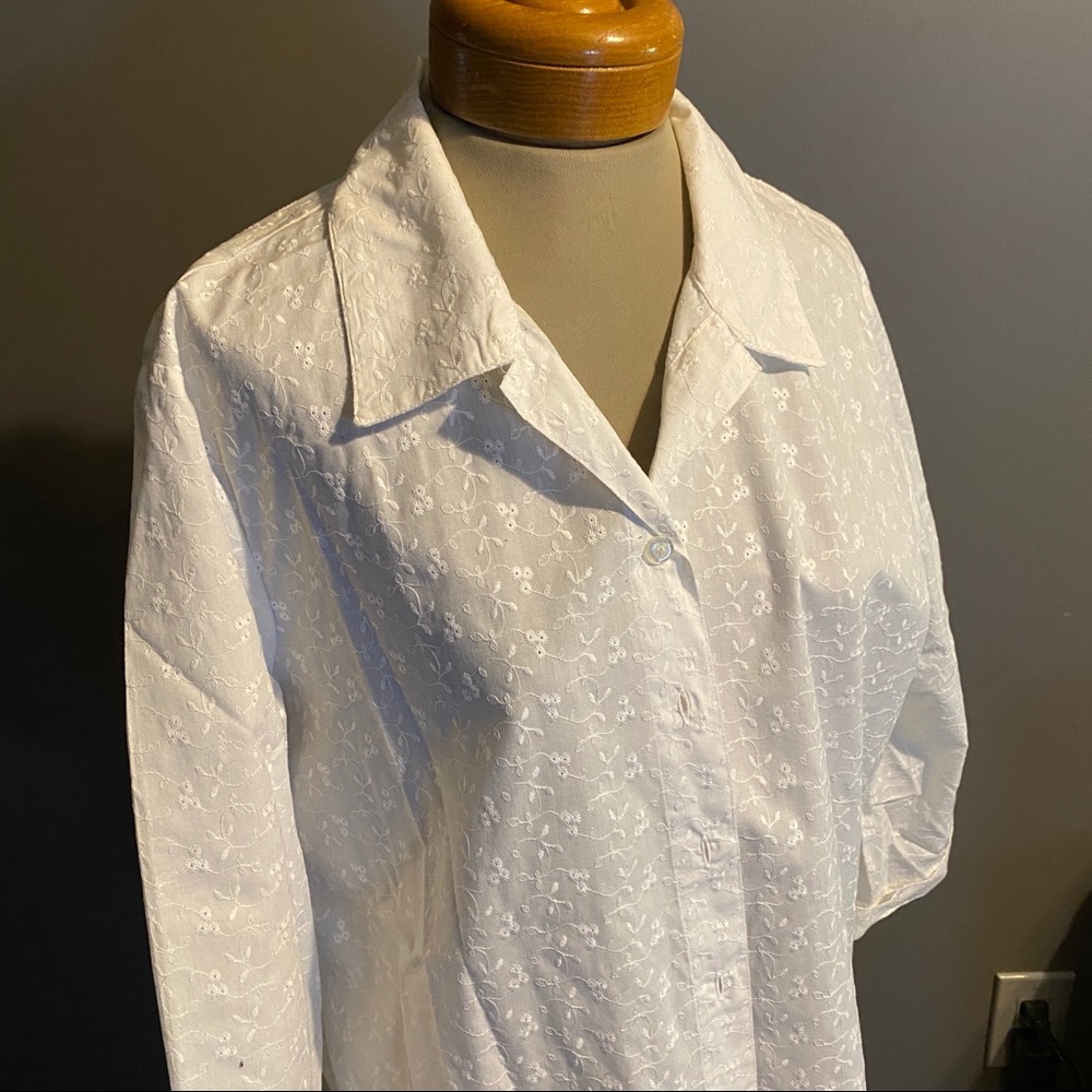 White Floral Button Down